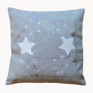 Kussenhoes – kerst - Grijs - met sterren - 40 x 40 cm