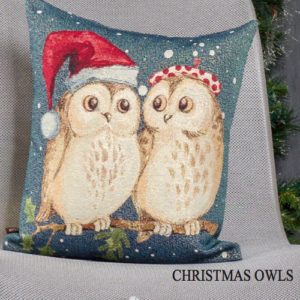 Kussenhoes Christmas Owls - Kerst uilen