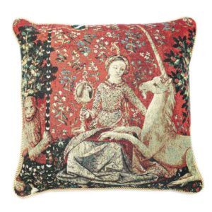 Kunst kussenhoes - Lady en Unicorn - Dame en de Eenhoorn - Sense of Sight