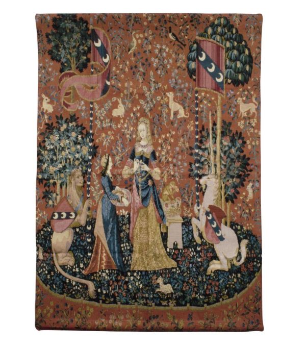 Wandkleed - Wandtapijt - Lady and the Unicorn - Dame en de Eenhoorn - Sense of Smell - 120 x 85 cm