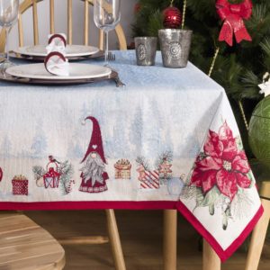 Tafelkleed serie - luxe gobelinstof - Christmas Village - Kerst