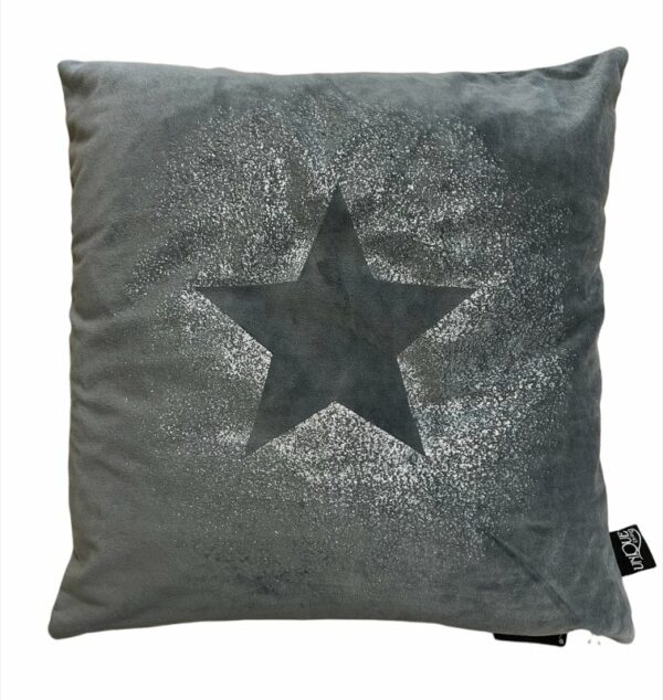 Kussenhoes - Glitter Star - Donker grijs met een ster - 45 x 45cm