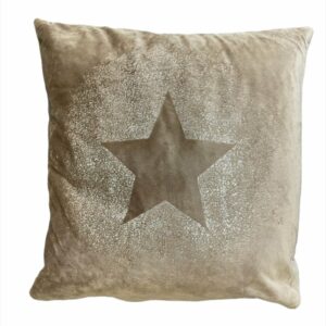 Kussenhoes - Glitter Star - Taupe met een ster - 45 x 45cm