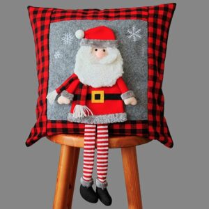 Kussenhoes - Kerst - Kerstman met bengelende benen - 40 x 40 cm