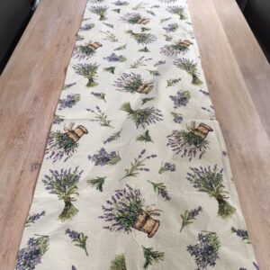 Tafelloper - Gobelinstof - Lavendel - Bloempotten met lavendel - Loper 170 x 40 cm